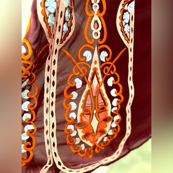 NWT Anthropologie Embroidered Midi Dress SIZE 8, Black Motif - Picture 6 of 8